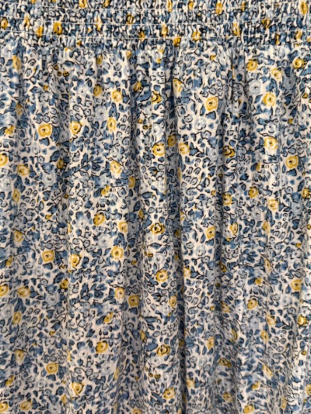 Universal Thread Smocked Waist Midi Skirt Blue Floral Medium - Picture 4 of 8